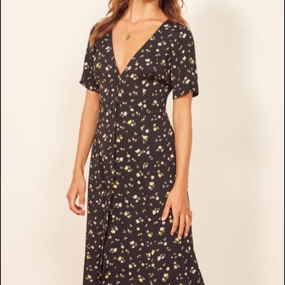 Reformation Locklin Midi Dress, Floral, 10 - Picture 1 of 9
